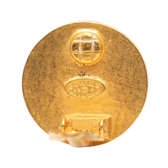 CHANEL Authentic Vintage Gold Logo Earrings - Picture 3 of 3